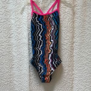Arena Women's Light Drop Back Striped One Piece Swimsuit